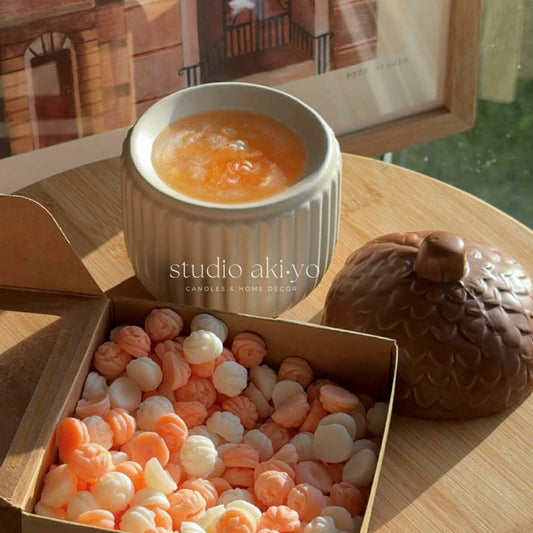 Ceramic acorn wax melt burner with glazed brown finish – fall home décor