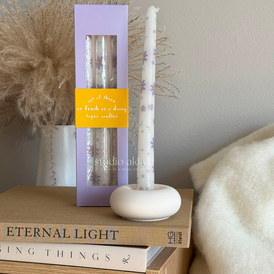 Taper Candle Set - Purple Daisy