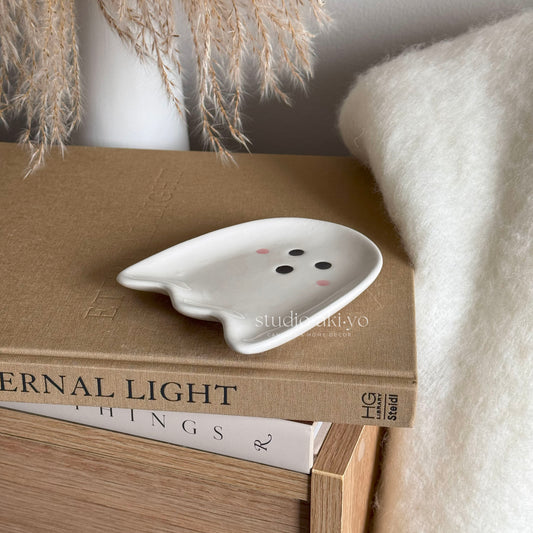 Cute ghost summerween spooky fall autumn trinket tray