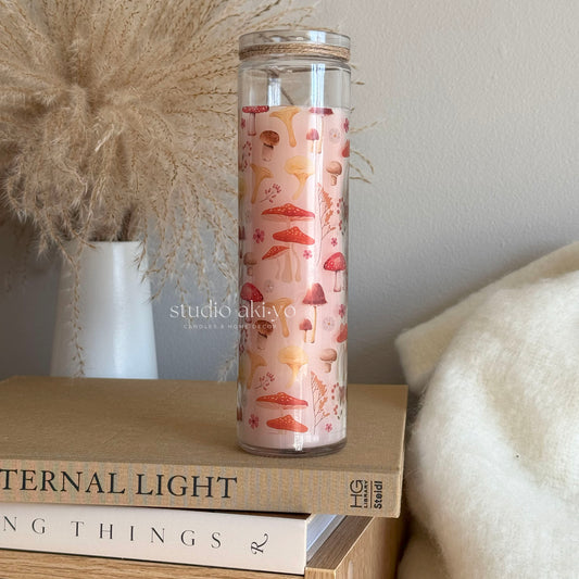 Glass Jar Pillar Candle - Mushroom Enchanted Forest