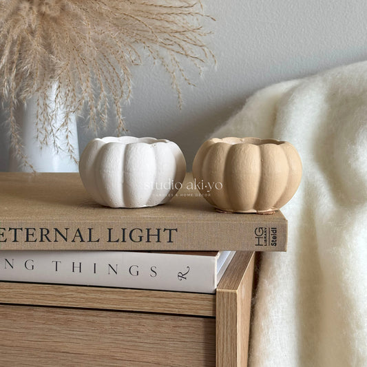 Pumpkin match holder and striker in neutral shades perfec to complement fall autumn settings