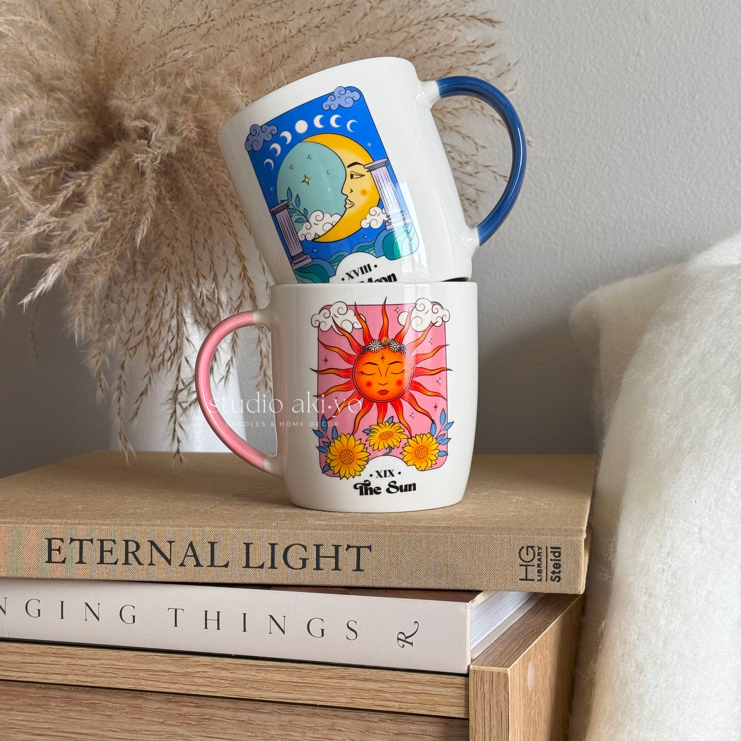 Sun and Moon Celestial Ceramic Mug Set