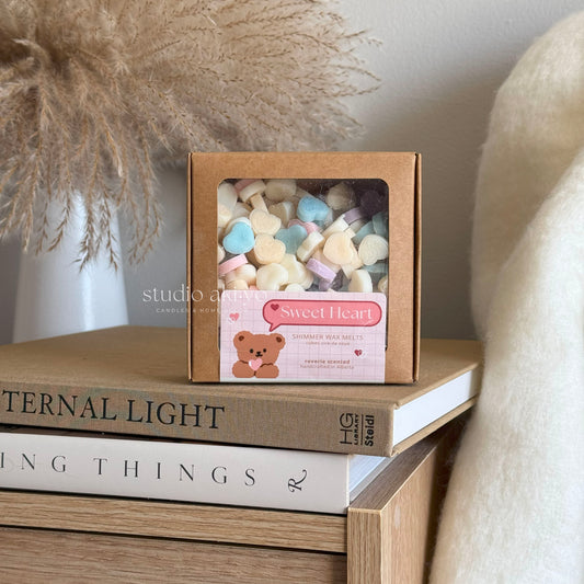 Sweet heart wax melts scoopies shaped like conversation hearts