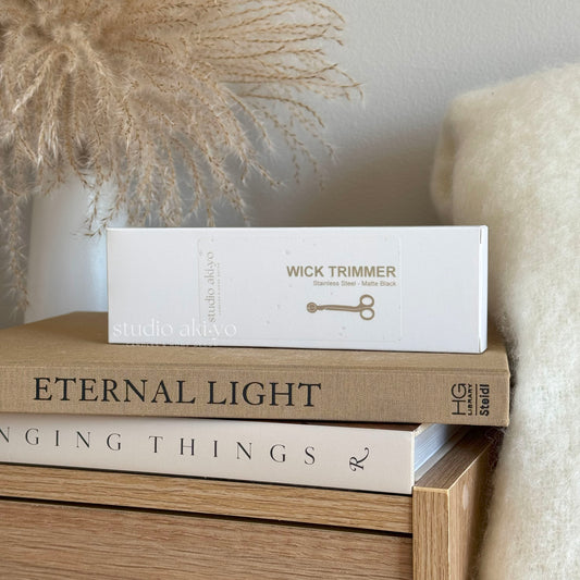 Candle care tool for trimming wood or cotton wicks