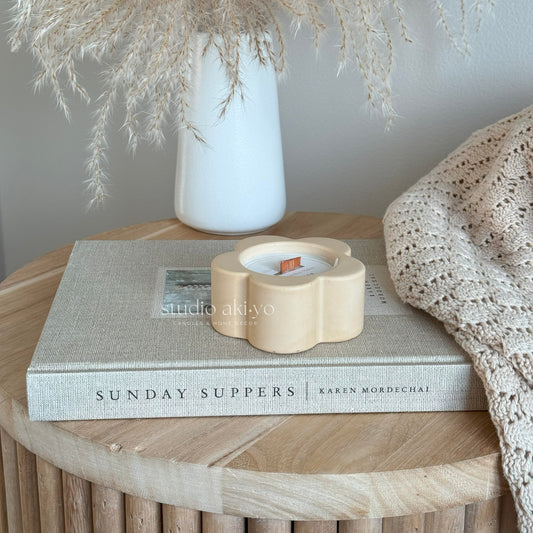 Cucumber melon soy wax candle with crackling wick