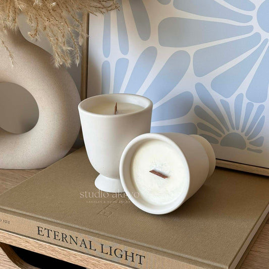 Afternoon Coffee wood wick candle in handmade coffee jar