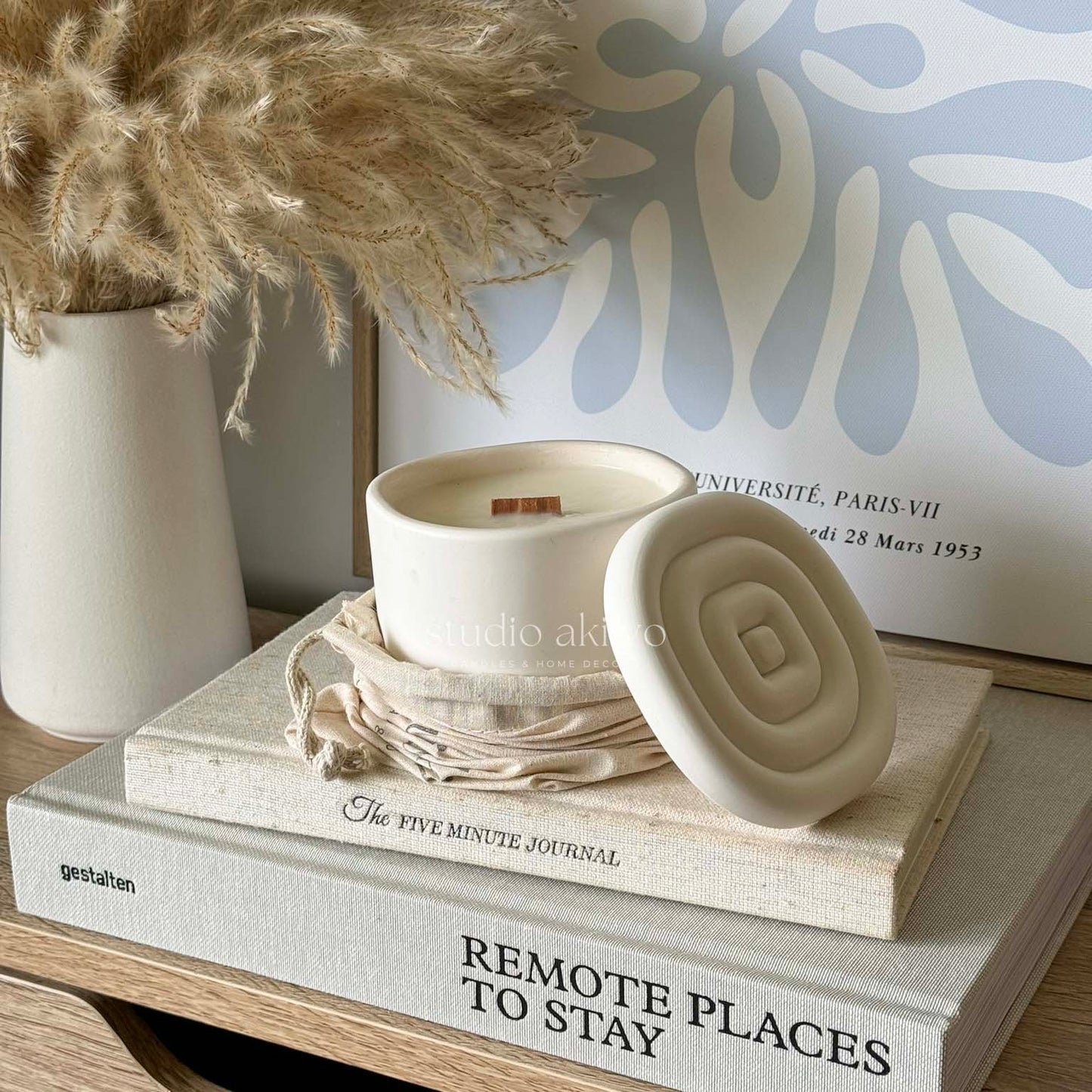 Hand-poured cereal-inspired candle by Studio Akiyo