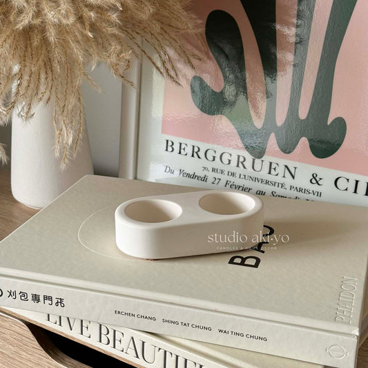 Sculptural minimalist candle decor for modern interiors