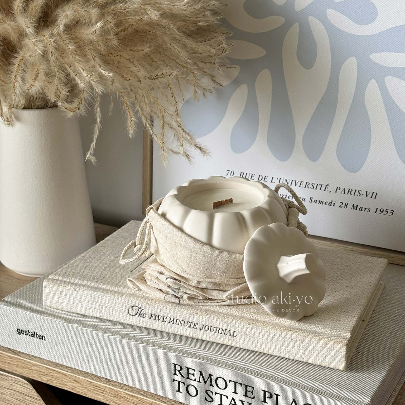 Pumpkin spice wood wick candle – cozy fall scent