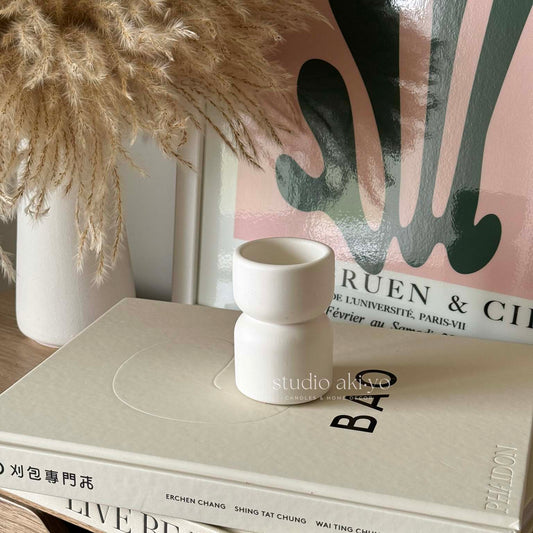 Scandi elevated ceramic tealight candle holder