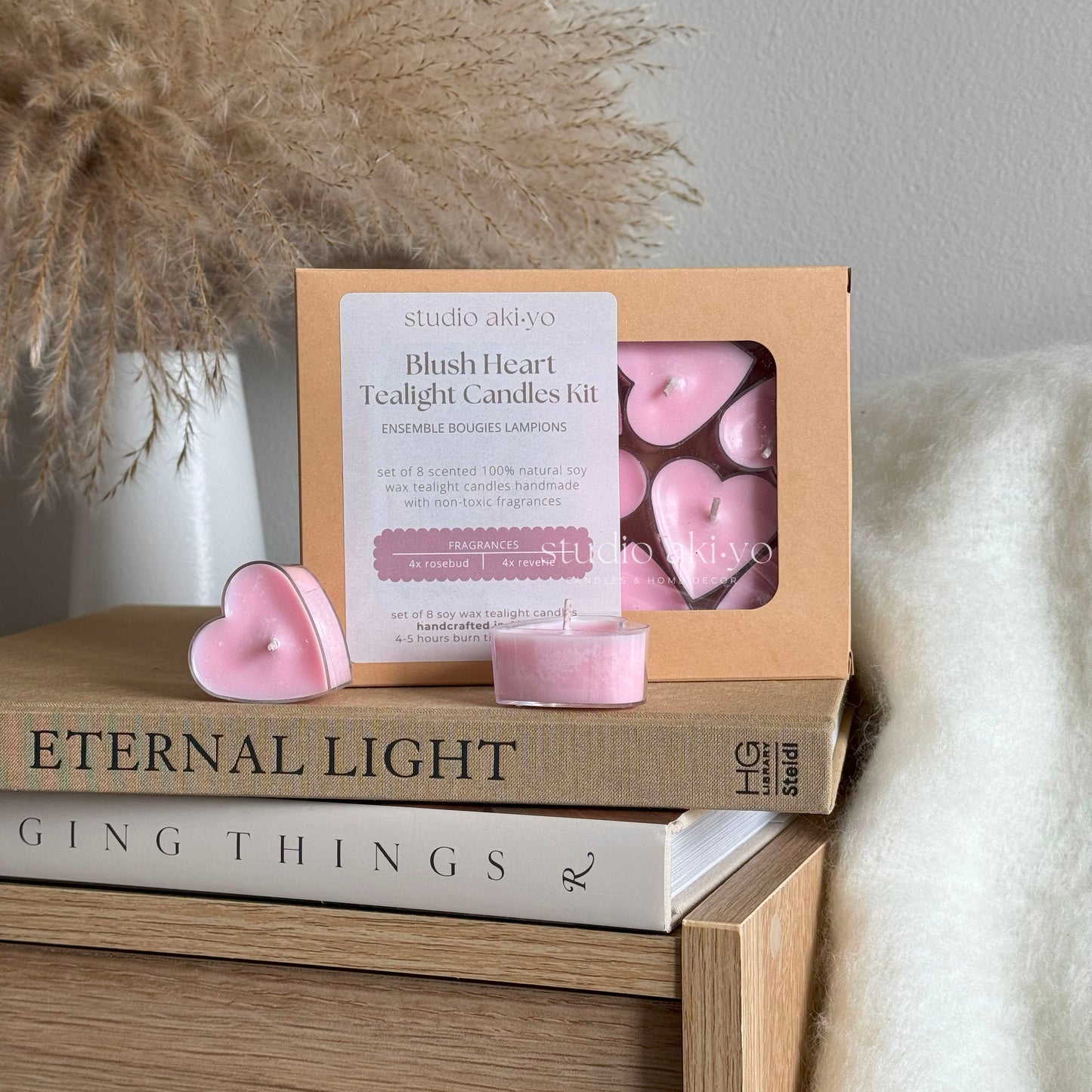 Tealight Candle Kit - Blush Heart