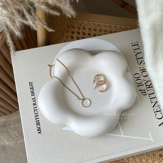 Modern organic catchall dish with sculptural petal form