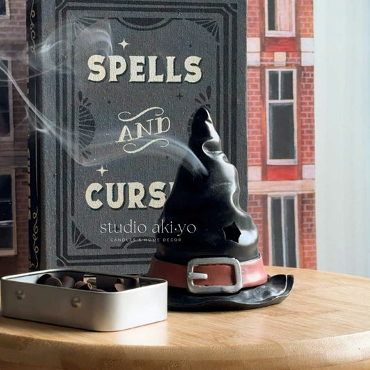 Halloween incense burner shaped like a witch’s hat