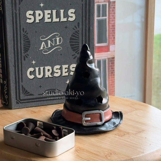 Halloween incense burner shaped like a witch’s hat