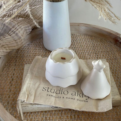 Wood Wick Candle - White Fir + Peach (Limited Edition Tree Jar)