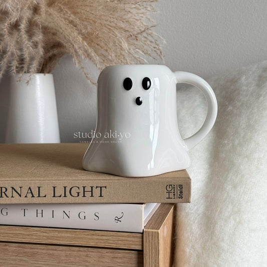 Cute spooky autumn summerween ghost ceramic mug