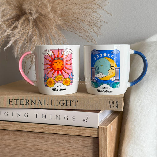 Sun and Moon Celestial Ceramic Mug Set
