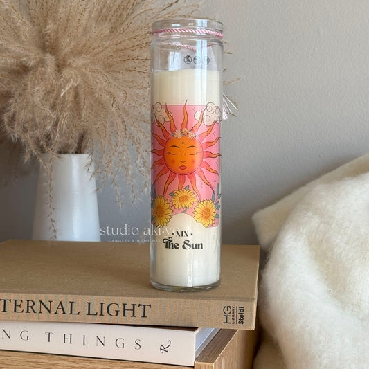 Glass Jar Pillar Candle - The Sun