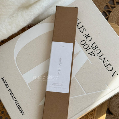 Product packaging with 'studio akayo' label on a textured surface