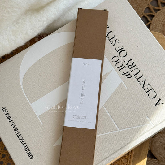 Product packaging with 'studio akayo' label on a textured surface