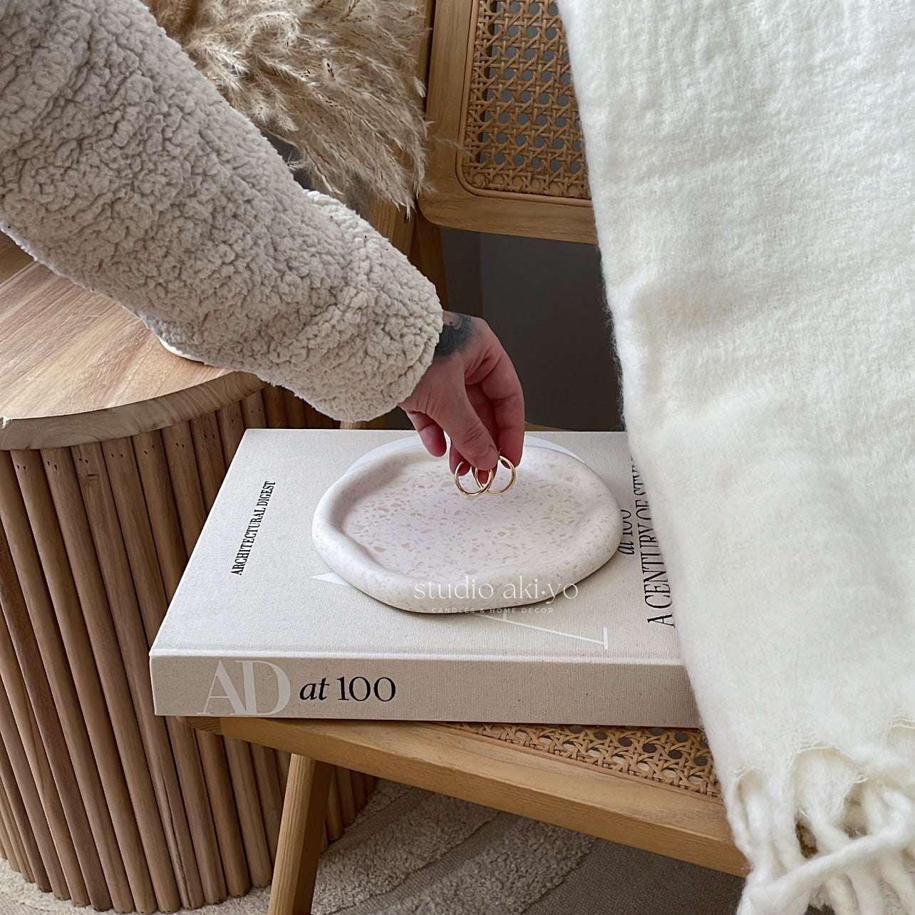 Irregular Round Cloud Terrazzo Trinket Tray